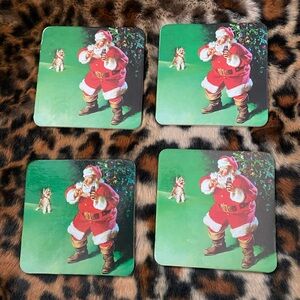 ‼️5/$25‼️ Vintage Coca Cola Santa Coasters (4 pack)
